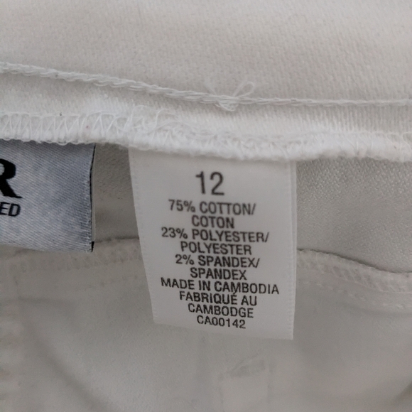 Carrol Reed White Pull up Stretch Capris Size 12 - Picture 9 of 9